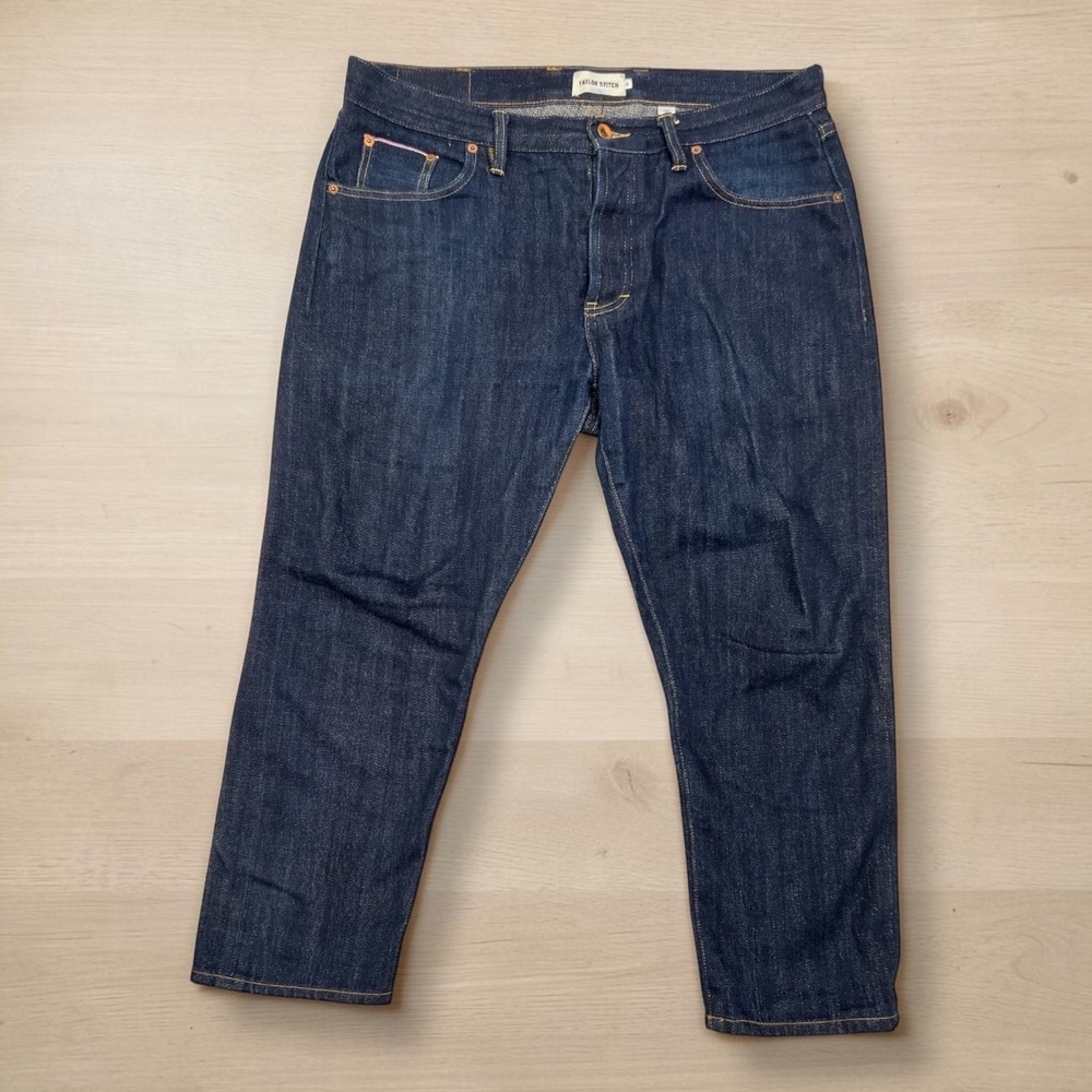 Taylor Stitch The Slim Jean 34 x 25 Selvedge Denim Dark Indigo Button Fly Mens